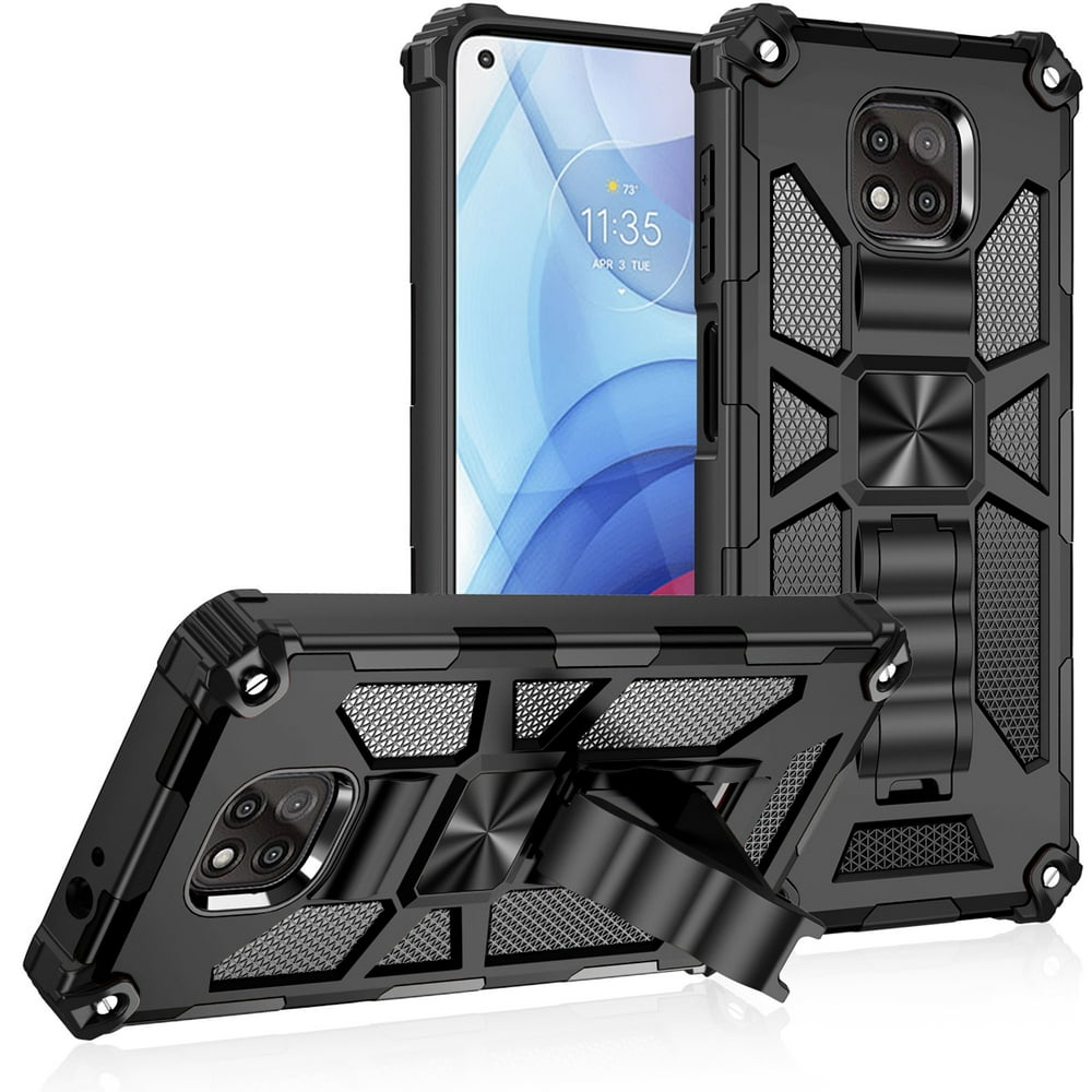Moto G Power (2021) Case with Builtin Kickstand, Dteck Rugged