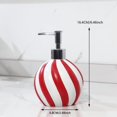 thumbnail image 4 of Dispensador de jabón en espiral navideño, rojo y blanco, adorno de encimera de resina pintado a mano for baño, comedor y uso hotelero, 4 of 5