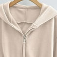 thumbnail image 4 of Womens Cropped Long Sleeve Hoodies Open Front Full-Zip Sweatshirts Relaxed Fit Lounge Warm Thermal Shirts with Pockets Comfy Fall Fashion Outfits Winter Clothes 2025, 4 of 6