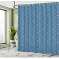 thumbnail image 4 of Ambesonne Blue and Pink Shower Curtain, Exotic Flamingo Birds, 69"Wx75"L, Dark Turquoise Pink, 4 of 4