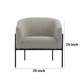 thumbnail image 5 of Benjara Mae 29 Inch Accent Armchair, Barrel, Gray Boucle Upholstery, Black Metal, 5 of 6