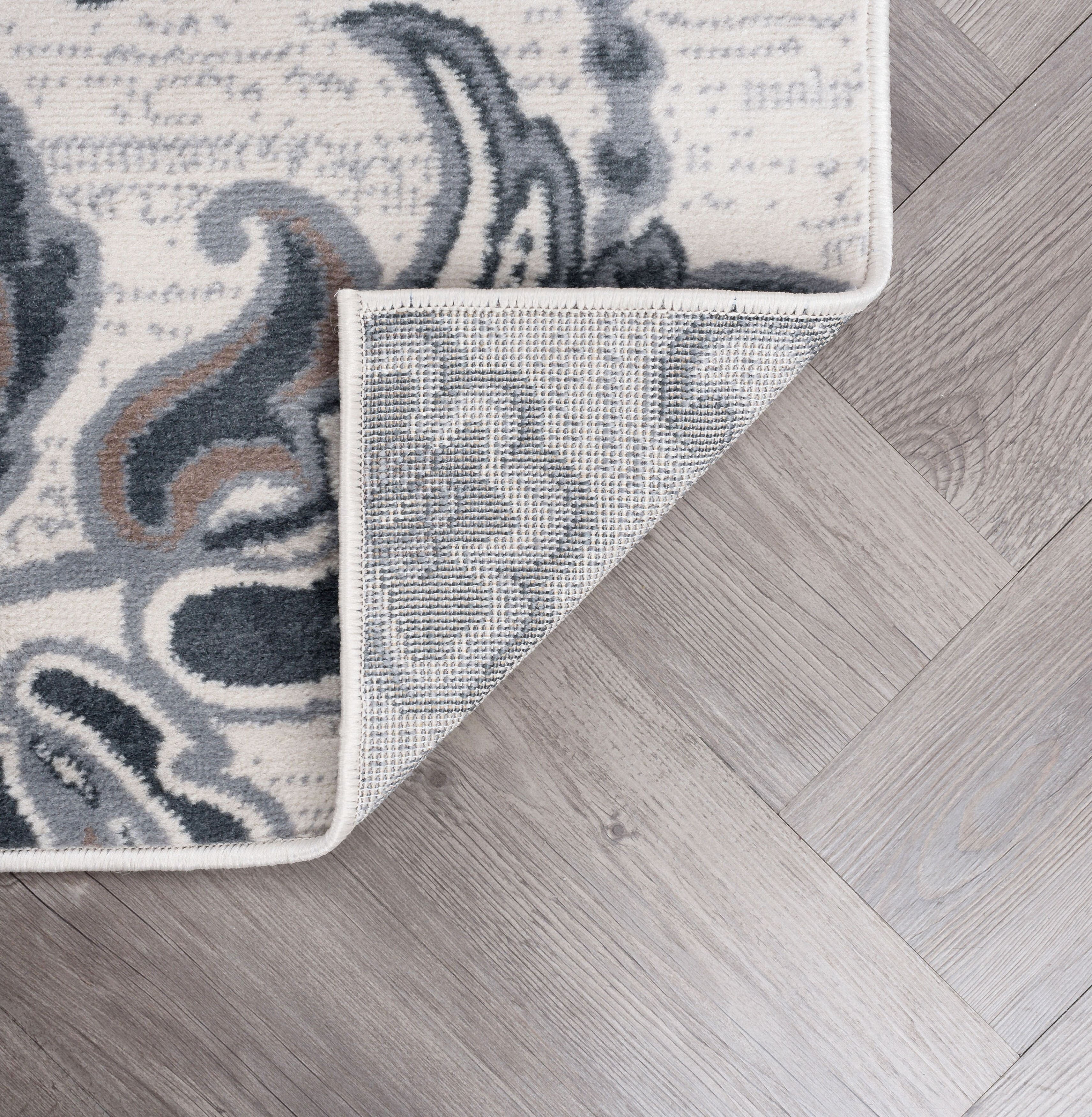 Madison Transitional 2' x 3' Cream and Gray Polypropylene Indoor Area Rug