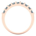 thumbnail image 5 of 0.63 ctw Wedding Band for Women - 18K Rose Gold Blue Moissanite Stackable Eternity Ring, 5 of 6