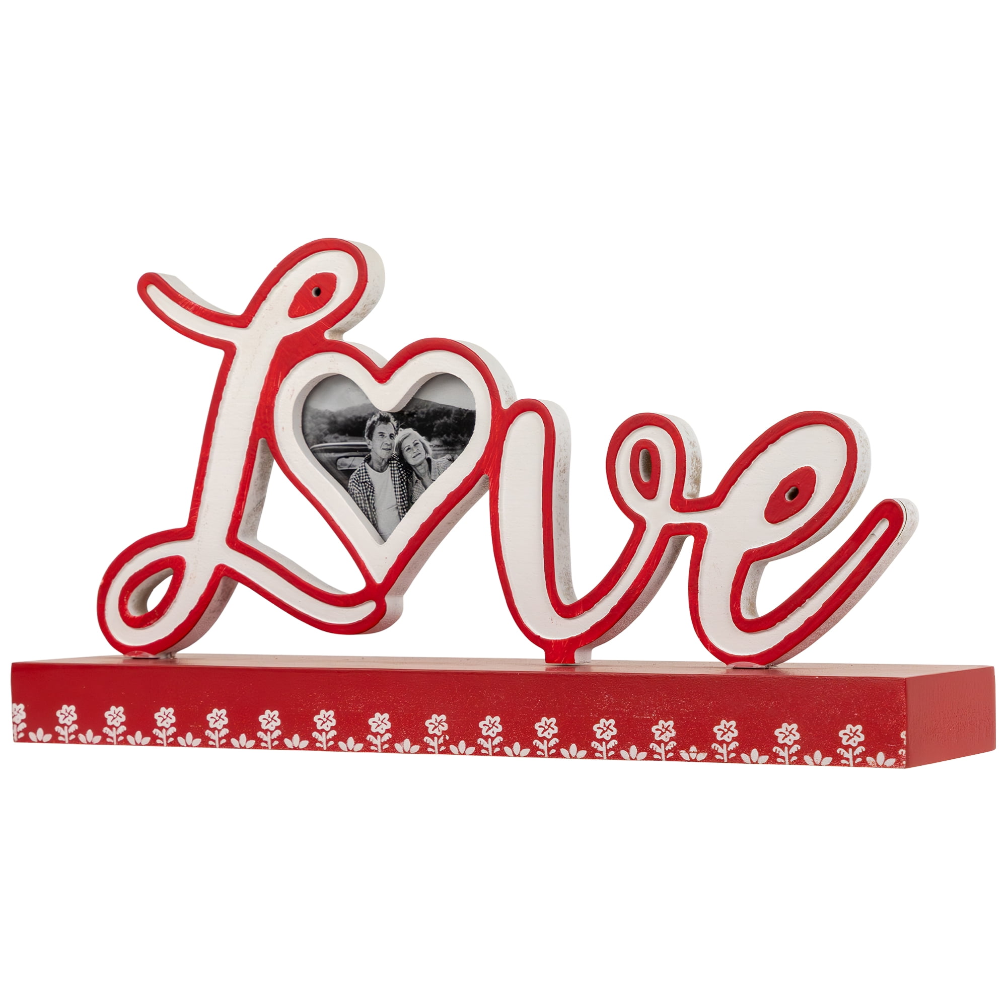 Northlight Heart and Floral "Love" Valentine's Day Photo Frame - 12"