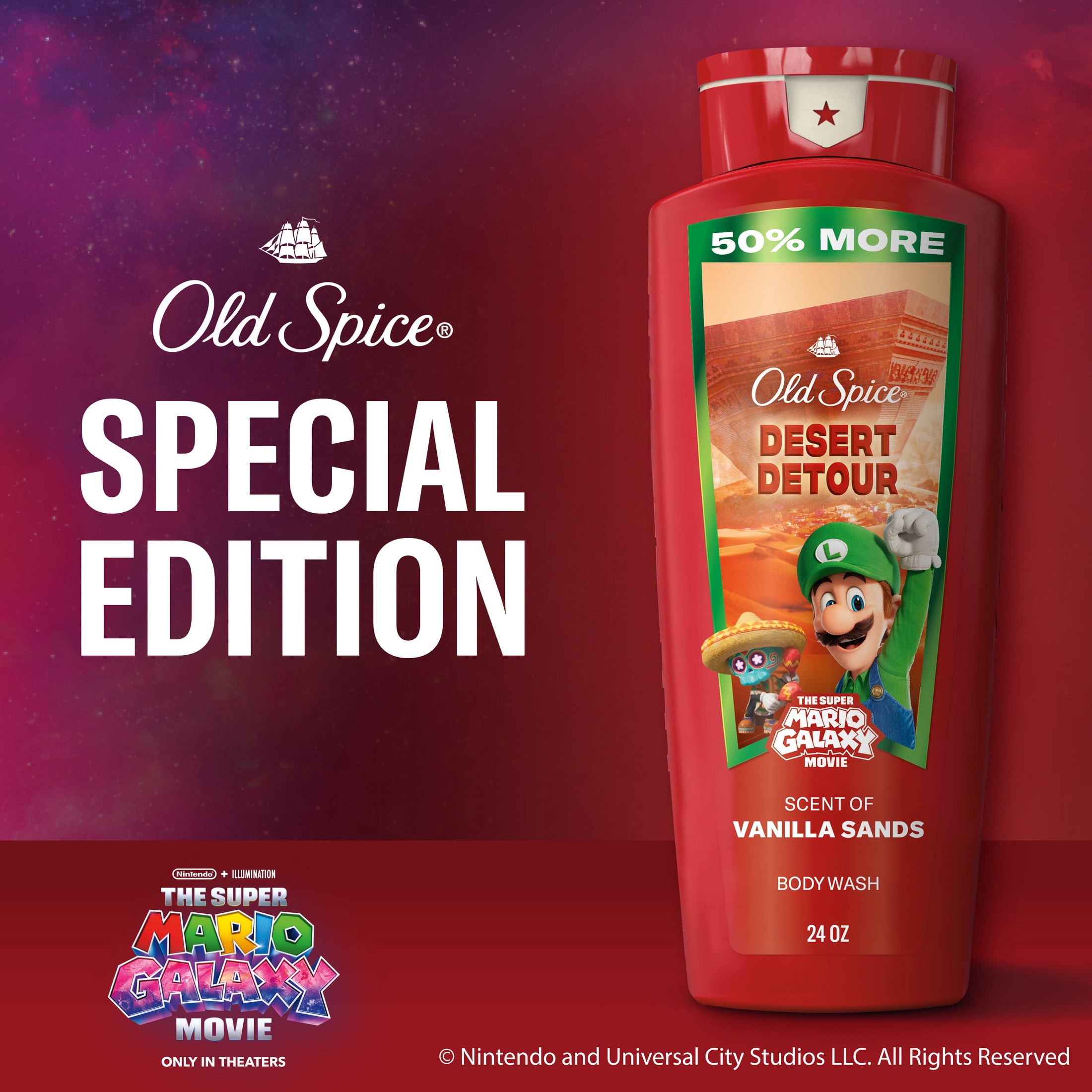 Old Spice Body Wash for Men, Desert Detour, Old Spice x The Super Mario Galaxy Movie, 24 oz