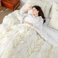 thumbnail image 4 of Feelyou Fashion Branches Lines Bedding Comforter Set 7pcs, Yellow Jungle Plant Botanical Queen Bedding Sets, Teens Kids Boys Girls Reversible Queen Sheet Sets, Breathable Home Decor, 4 of 8