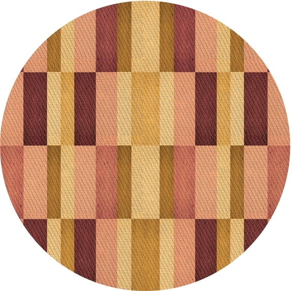 Ahgly Company Indoor Round Patterned Grapefruit Red Area Rugs, 5' Round