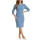 thumbnail image 2 of Vestido Vintage para Mujer INSPIRE CHIC de Manga 3/4, Vestidos Sheath para Trabajar, S Gris Azul, 2 of 6