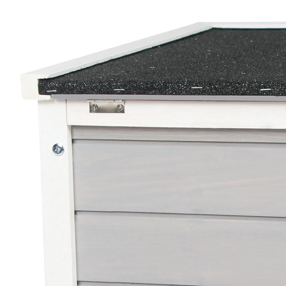 Spaco Small Wooden Rabbit Hutch, Bunny Cage, Guinea Pig Cage Duck House Dog House with Openable & Waterproof Roof, Gray
