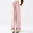 thumbnail image 6 of Gpaecead Girls Wide Leg Sweatpants Solid Color Pockets Teen Girls Baggy High Waist Plush And Comfortable Trousers 4-14 Years Pink, 6 of 7