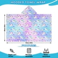 thumbnail image 2 of Gradient Unicorn Pattern Hooded Bath Towel，60"x35" for Ages 3 To 12 Kids, Quick Dry Lightweight Soft Microfiber Hood Beach Towel Cover Up for Kids, 2 of 7