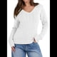 thumbnail image 2 of Suéter de Punto de Larga para Mujer, Jersey Ajustado con Cuello en V, Moda de Otoño, Atuendos Informales de Negocios para Otoño. L, 2 of 10