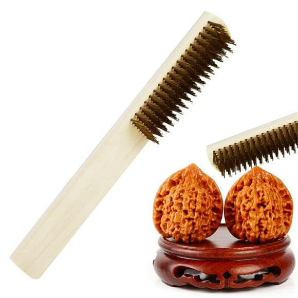 Clearance! 1X Brush Wooden Base Abrasives Brass Wire Brush Cleaning Tool for Anilox Roller Cleaning Flash Sale!