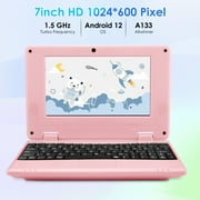 7inch Portable Small Laptop, Android 12 Quad Core with 2GB RAM 32GB ROM Mini Laptop Notebook for Kids,Ideal Gift for Children 's Learning and Entertainment