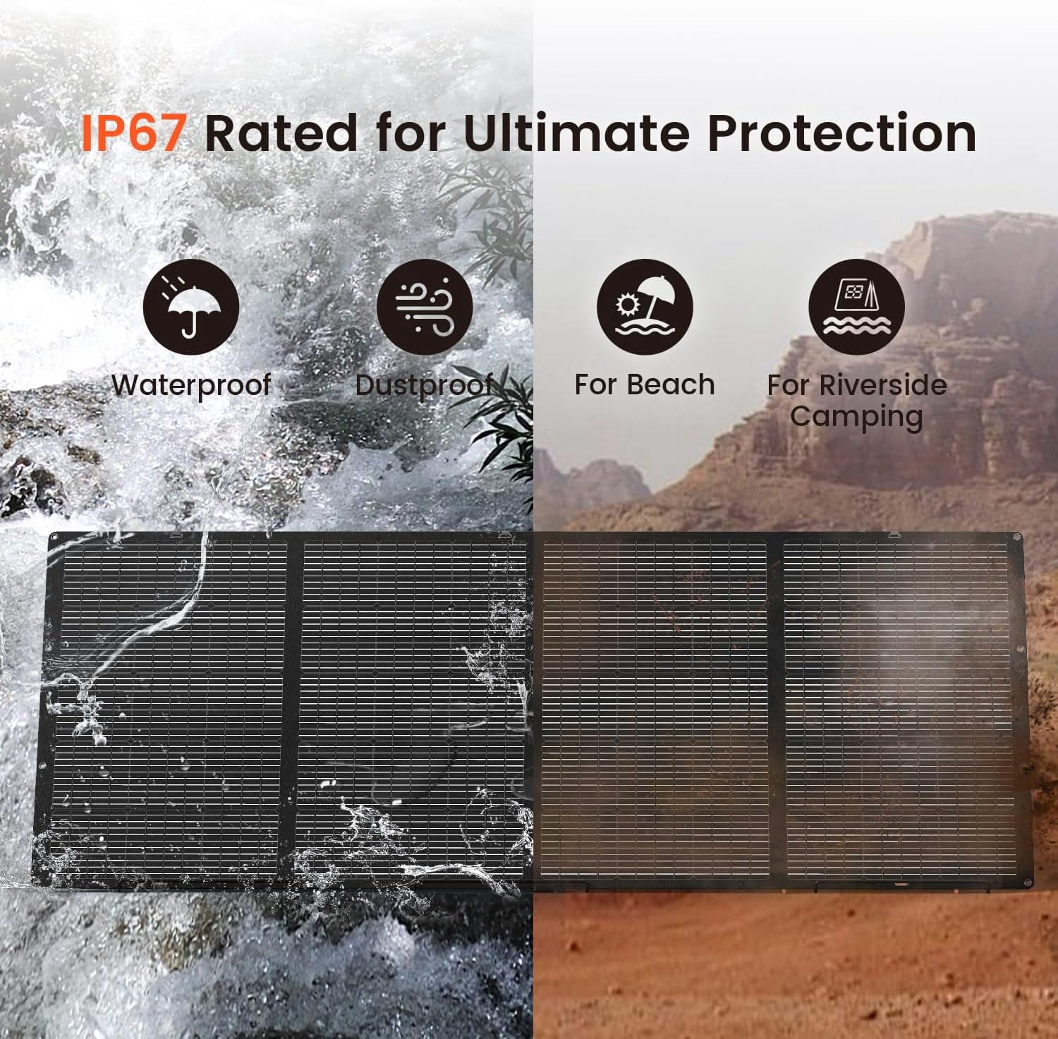 Foldable Solar Panel 400W Lightweight Portable Waterproof with Adjustable Support for RV Campervan