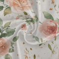 thumbnail image 2 of 60 Inch Round Tablecloth with White Lace Trim Fall Table Cover for Elegant Dining Decor Watercolor Rose Floral Pattern, 2 of 8
