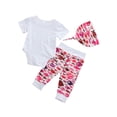 thumbnail image 3 of Kiapeise Infant  Girl Boy Short Sleeve Romper + Fish Print Pants + Hat, 3 of 7