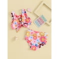 thumbnail image 3 of Suealasg Kids Girls 2-piece Swimsuits Summer Bikini Sets Floral Print Front Twist Knot Tank Tops PP Shorts Toddler Girls Beach Bathing Suit, 3 of 8