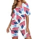 thumbnail image 4 of Puntoco Conjuntos de traje de dos piezas de verano de manga corta con cuello en V para mujer Puntoco Puntoco-44, 4 of 7