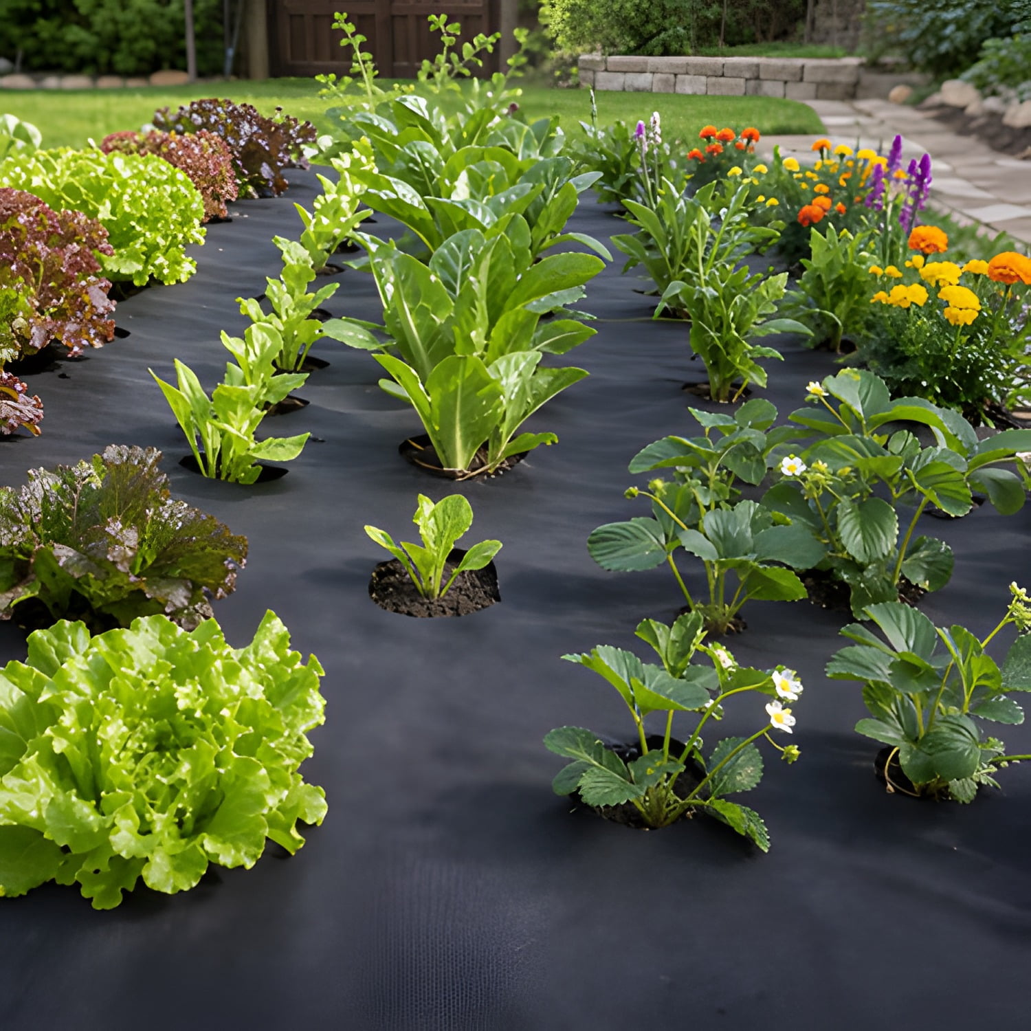 Non-Woven Weed Barrier Landscape Fabric Durable Long-Lasting for Garden Flower Beds Vegetable Gardens