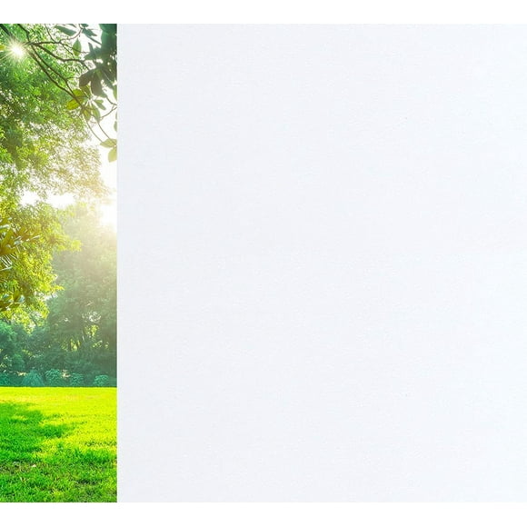 Zshan Privacy Window Film, White Tinted Frosted Glass for Home, Static Window Sticker (30x200cm)