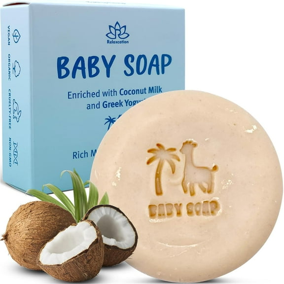 Baby Soap Bar for Kids Handmade in USA Natural and Safe for Sensitive Skin Buttermilk Greek Yogurt and Coconut Milk by Relaxcation