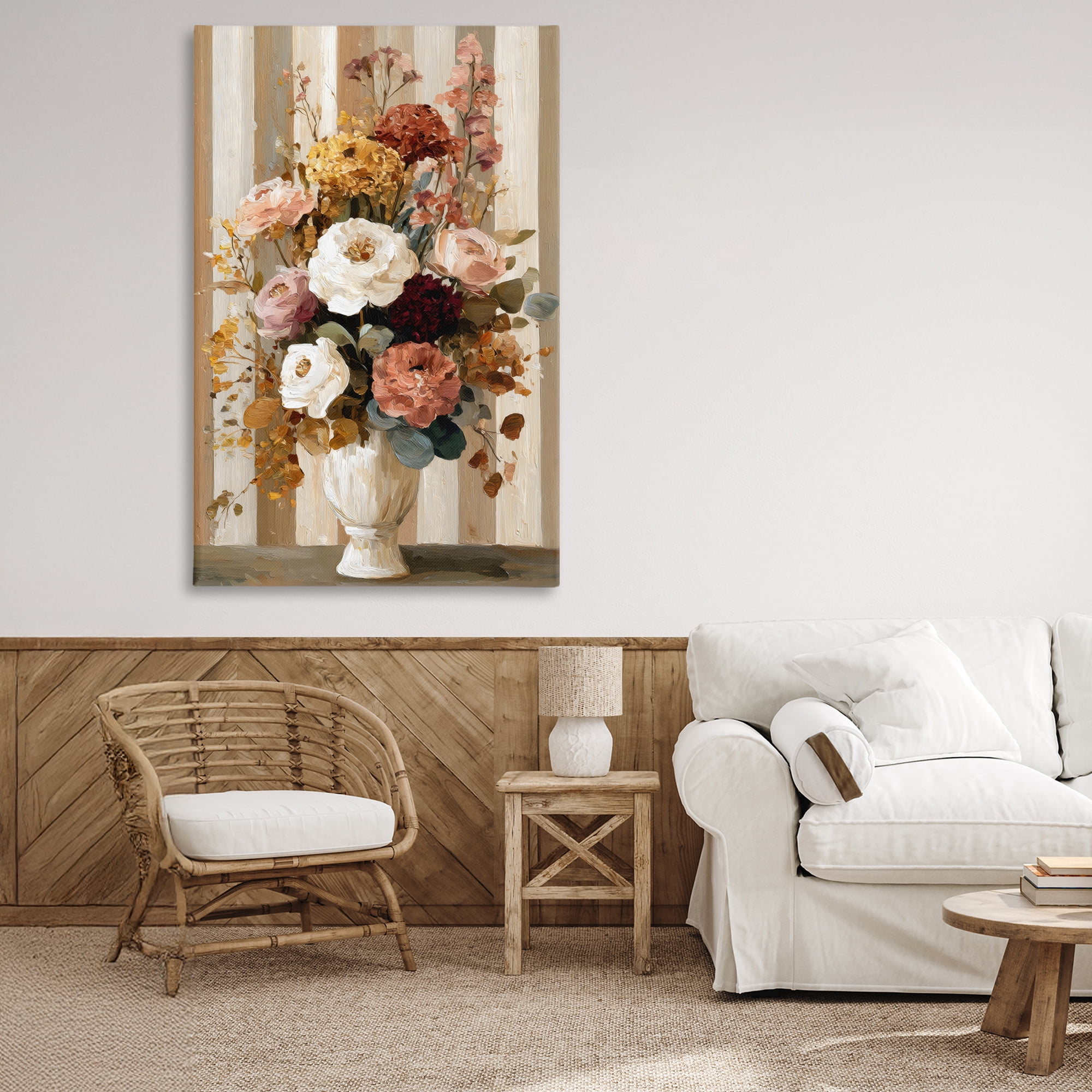 Stupell Industries Vintage Arrangement in Vase Canvas Wall Art, design by Petal Prints Design