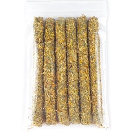 BESTSKY 6Pcs Rabbit Chew Toys Double-Baked Rabbit Toys for Hardness and Nutrition High Fiber Guinea Pig Toys Marigold