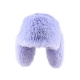 thumbnail image 2 of Idoravan Winter Hat Fur Hats with Warm Ear Flaps Winter Cycling Hat Women/Men Fall/Winter Solid Color Thicken Wool Hat Outdoor Cycling Fleeced Warm Knitted Hat Purple, 2 of 3