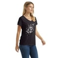 thumbnail image 3 of Hanes Women's V-Neck Graphic T-Shirt, Beach Floral Cascade Cascade/Black L, 3 of 5