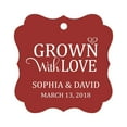 thumbnail image 1 of Darling Souvenir Grown With Love Personalized Fancy Frame Bonbonniere Wedding Party Favor Paper Tags-Maroon-100 Tags, 1 of 1