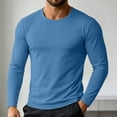 thumbnail image 6 of LEKWK Mens T Shirt Soft Basic Long Sleeve Crewneck Lightweight Shirts Stretch Regular Fit Casual Daily Layering Tee Workout Travel Fall Spring Tops Light Blue XXL, 6 of 7