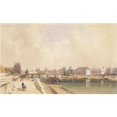thumbnail image 2 of Thomas Shotter Boys 18x13 Gold Ornate Wood Frame and Double Matted Museum Art Print Titled - Le Pont-Royal in 1833 (1833), 2 of 4