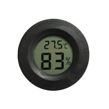 

1-Pack Mini Hygrometer Thermometer with Digital LCD Display Indoor Temperature and Humidity Meter Black Round