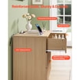 thumbnail image 6 of KFFKFF Fluted Nightstand with Charging Station, featuring 3 Drawers, Mid-Century Modern End Table for Bedroom, Bedside Storage Cabinet with Khaki Finish, Suitable for Living Room or Bedroom, 6 of 9