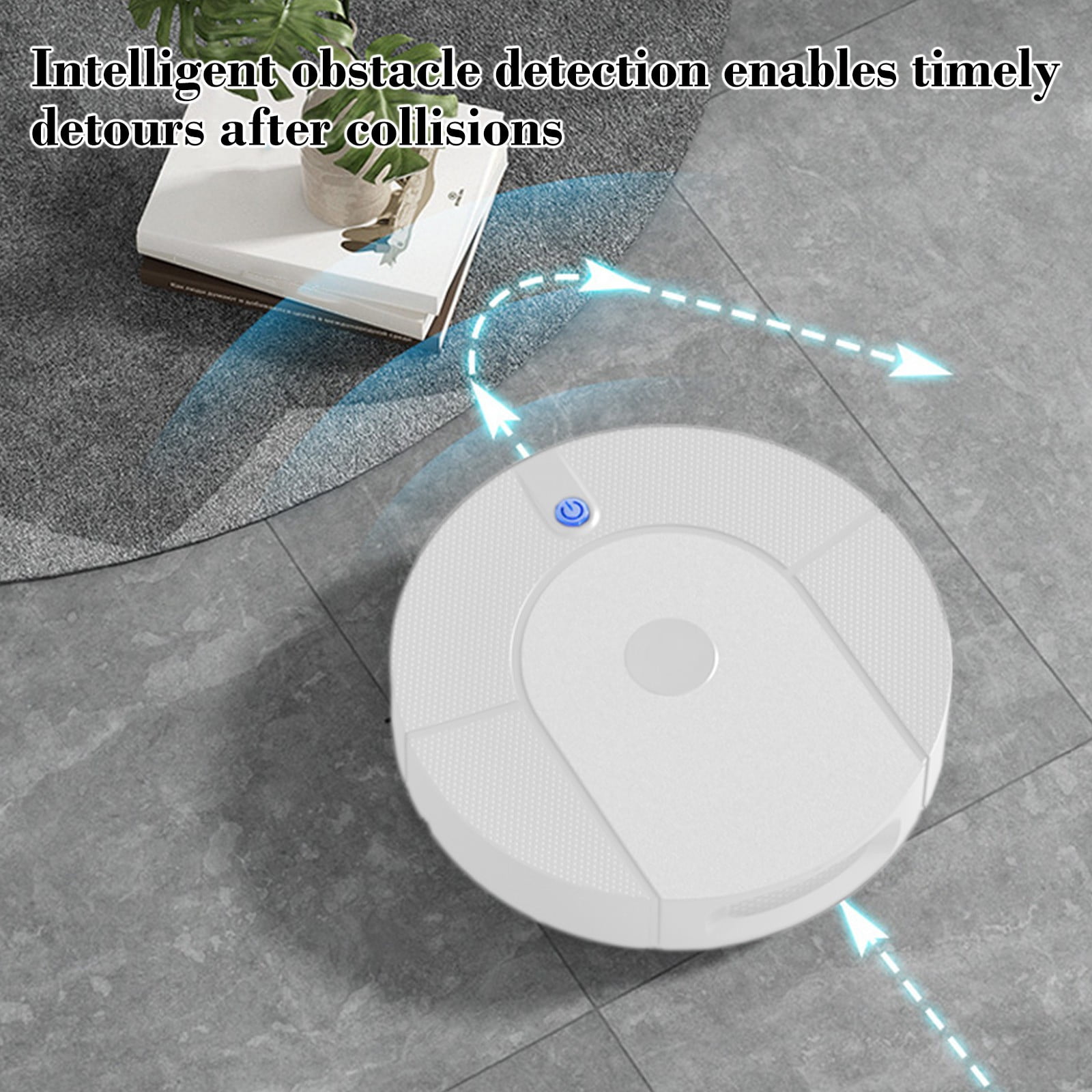 Automatic Self-Cleaning Robot Vacuum and Mop Combo for Hardwood Floors, 2-in-1 Sweeping and Mopping, Wireless, Slim, Ideal for Pet Hair and Corners, White and Black