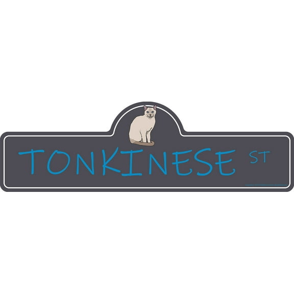 Tonkinese Street Sign | Indoor/Outdoor | Dog Lover Funny Home Décor for Garages, Living Rooms, Bedroom, Offices | SignMission personalized gift | 18" Wide