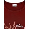 thumbnail image 3 of LUXUR T-shirt pour Femmes à Manches Courtes, Haut à Imprimé Tournesol, Tunique Ample, Col Rond, T-shirt Bordeaux TG, 3 of 3