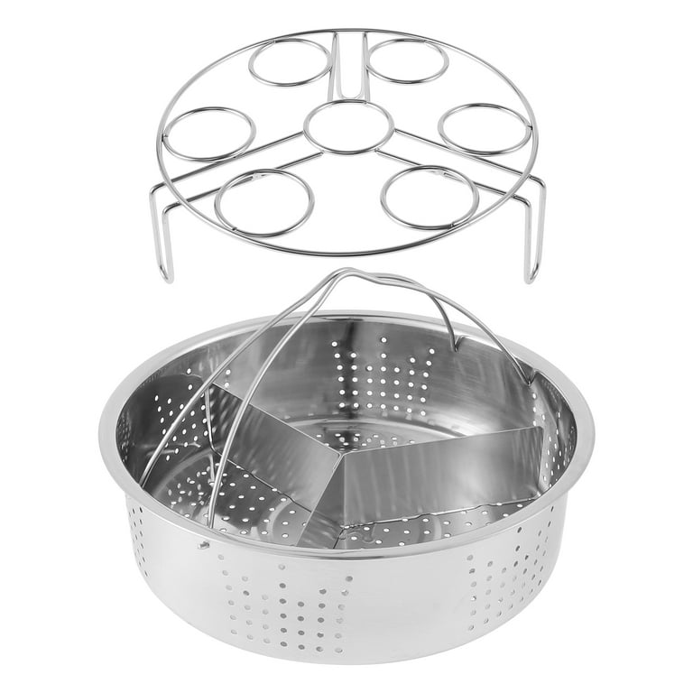 Stainless Steel Steamer Basket with Egg Steam Rack Trivet