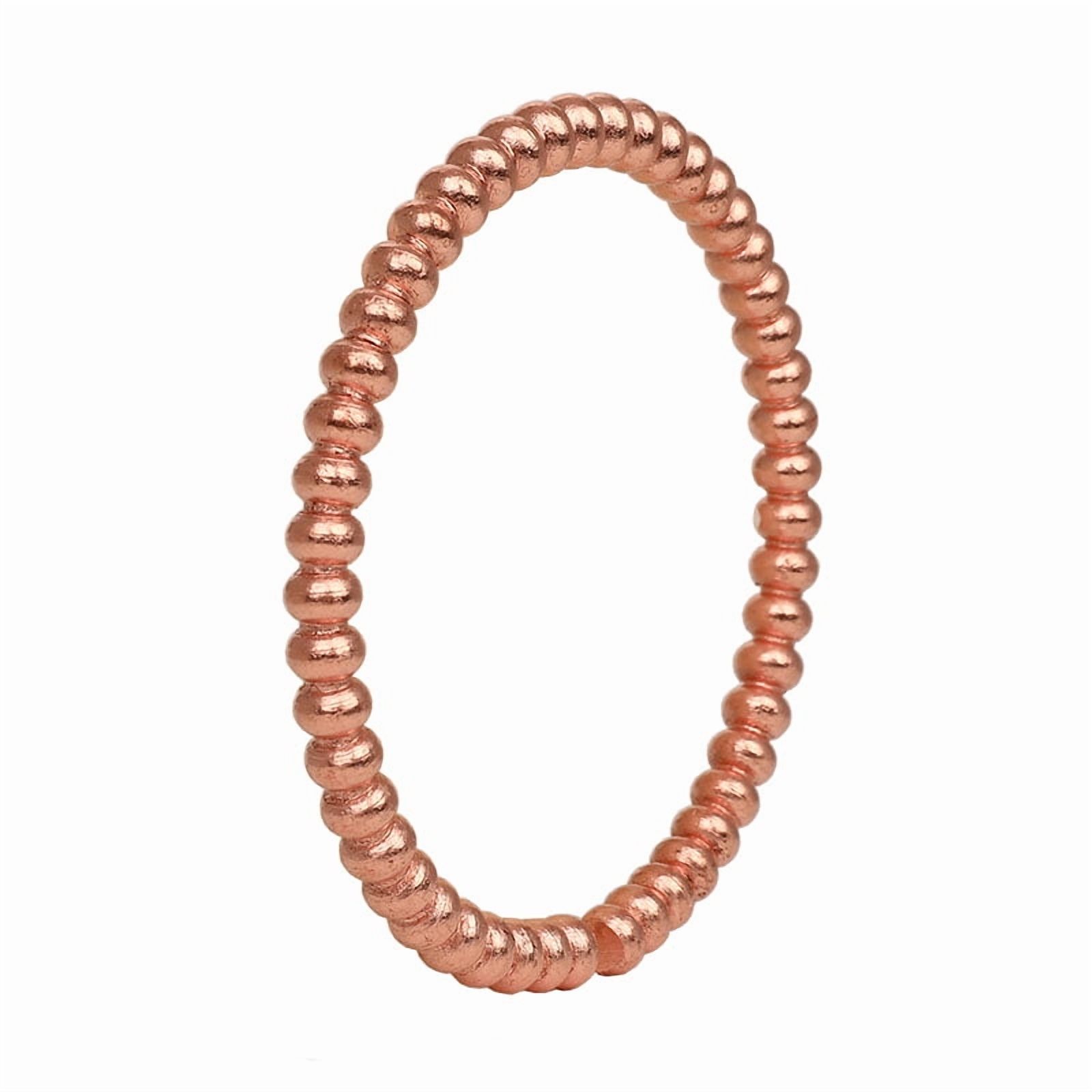 Wollet Non Magnetic Pure Copper Bracelet for Men Women, Set of 2, Length: 6.8&7.4 in, Handmade Copper Jewelry Bracelet Anti Rheumatism