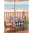 thumbnail image 2 of Outdoor Tablecloth with Umbrella Hole for Patio/Picnic/Party/Camping, Summer Flamingo Waterproof Table Cloth Rectangle Table Cover Washable, Tropical Plants Botanical Floral Black Plaid (60"x 120"), 2 of 8