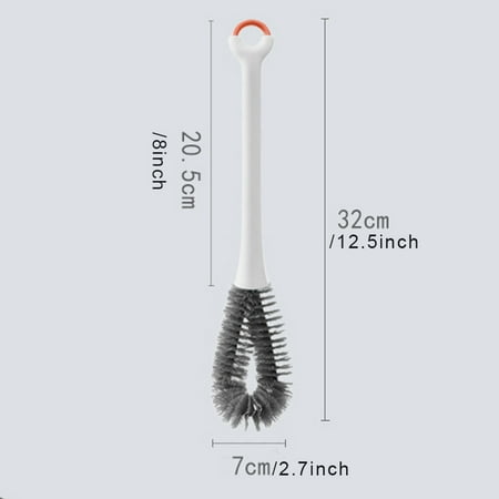 

Hhdxre Multifunctional Water Bottle Cleaning Brush Feeder PP Washing Cleaner with Long Handle(White)
