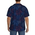thumbnail image 3 of Fotbe Firework Camisa Estampada de Manga Corta para Hombre, Casual de Verano, Estilo Playero, Sin Arrugas-Medium, 3 of 5