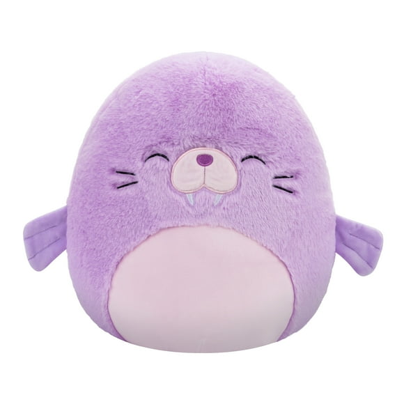 JAZWARES LLC Squishmallows Peluche 12" : Fuzz-a-Mallows - Winnie la morse mauve