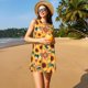 thumbnail image 3 of Easygdp Bohemian Sunflower para Vestido Transpirable de Mujer, Vestido Suelto de Manga Corta con Pliegues y Bolsillos para el Verano, 3 of 7