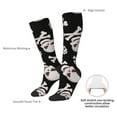 thumbnail image 4 of Xecao black white Skull bone print thigh-high socks, crafted for both men and women with a stretchy, high-opaque design perfect for daily wear, 4 of 6