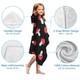 thumbnail image 7 of Red Mushroom Polka Dot Black Pattern Hooded Bath Towel，50"x30" for Ages 3 To 12 Kids, Quick Dry Lightweight Soft Microfiber Hood Beach Towel Cover Up for Kids, 7 of 7