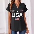 thumbnail image 3 of Iaqnaocc Womens Shirts 250 Anniversary Usa 4th Of July Short Sleeve America 250 Shirt V Neck Patriotic 250 anniversary usa flag Tees Retro Summer July 4th Celebration Tee Tops Black M, 3 of 6
