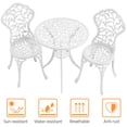 thumbnail image 4 of Topeakmart 3-Piece Cast Aluminum Patio Bistro Table Set Outdoor Furniture, White, 4 of 14