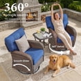 thumbnail image 4 of Bellefurn 5 Pieces Outdoor Patio Furniture Set with Fire Pit Table and Swivel Rocker Chair,Sectional Sofas,PE Wicker Patio Conversation Sets for Porch Balcony Patio Deck, 4 of 11